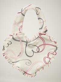 Heart ruffle bib
