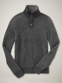 Plaited snap ribbed sweater