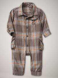 Plaid flannel one-piece