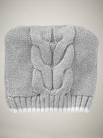 Cableknit box beanie