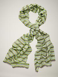 Neon wide-stripe scarf