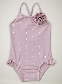 Metallic dotted one-piece