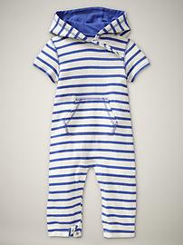 Striped hooded one-piece