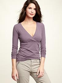 Long-sleeve crossover nursing T