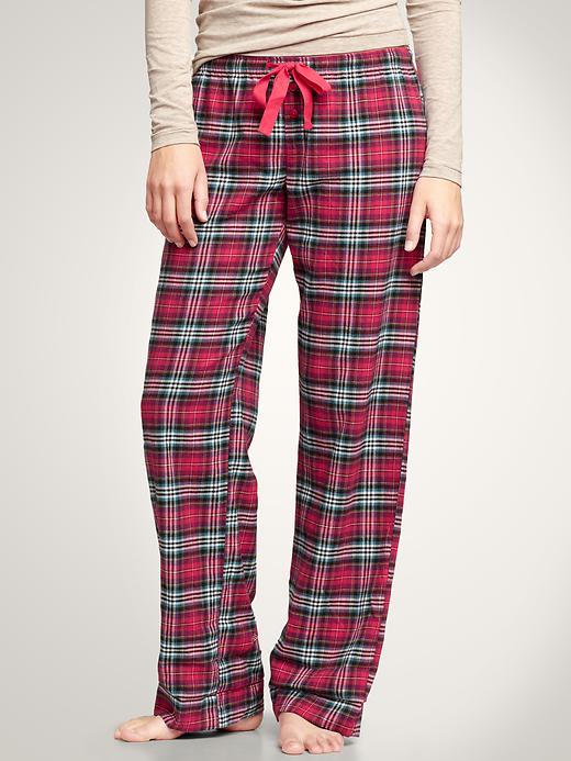 View large product image 1 of 1. Flannel roll-up pajama pants