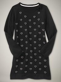 Embroidered hearts sweater dress