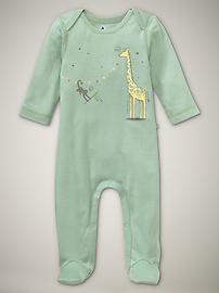Circus animal footed one-piece