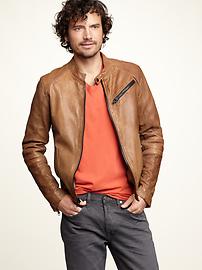 Leather moto jacket