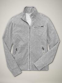 Raw-edge mock zip