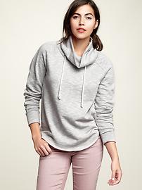 Funnel-neck terry sweatshirt