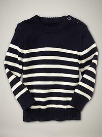 Striped button sweater