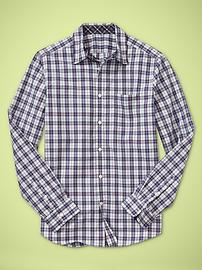 Contrast stitch plaid shirt