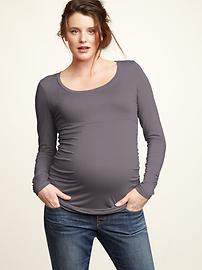 Shirred long-sleeve T
