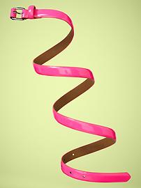 Neon patent belt