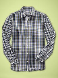 Contrast trim plaid shirt