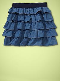 Denim ruffle skirt