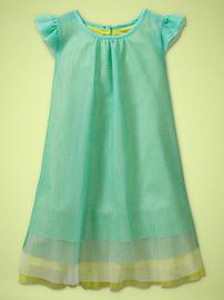 Contrast flutter-sleeve dress