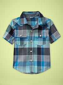 Woven blue check shirt