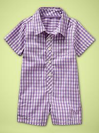 Gingham short romper