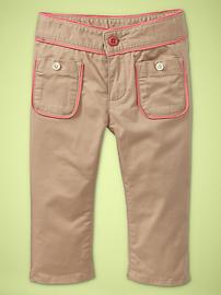 Piped cropped pants