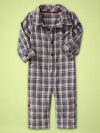 Convertible plaid one-piece
