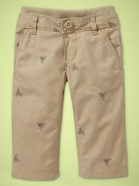 Embroidered frog chinos