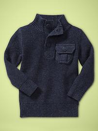 Marled mockneck sweater
