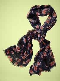 Floral open-weave scarf