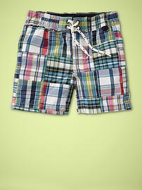 Patchwork swim trunks