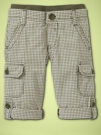 Gingham roll-up pants