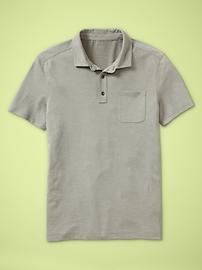 Finely ribbed jersey polo