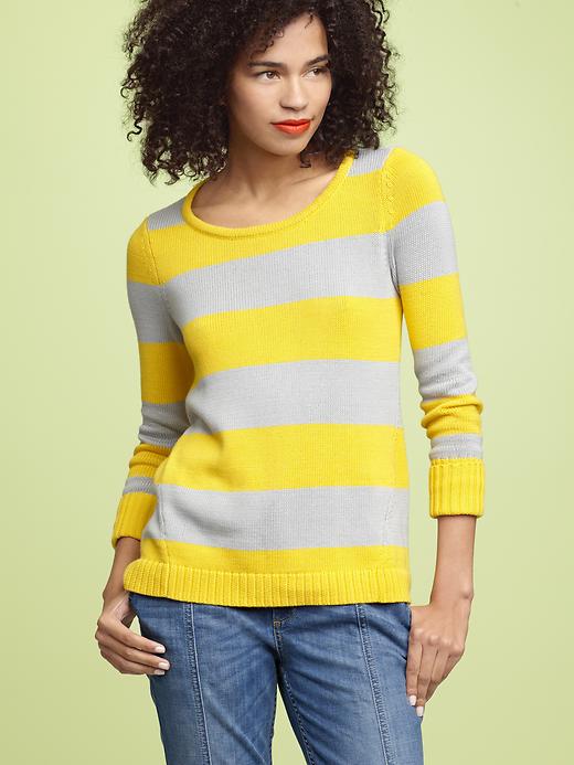 View large product image 1 of 1. Striped boatneck sweater