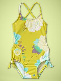 Cut-out floral one-piece