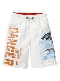 Shark graphic swim trunks