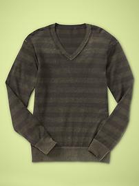 Washed -striped sweater