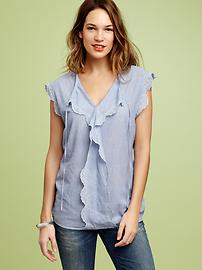 Scalloped eyelet top