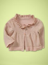 Lurex ruffle cardigan
