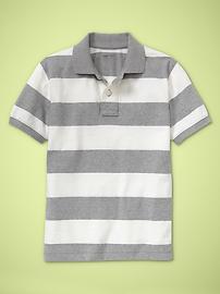 Striped jersey polo shirt