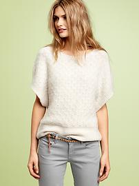 Textural knit dolman-sleeve sweater