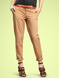 Broken-in straight khakis