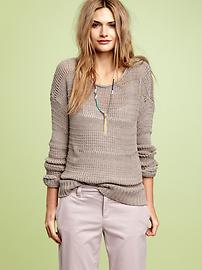 Textured knit boatneck sweater