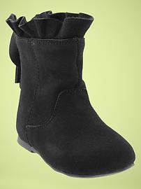 Ruffled ankle boots