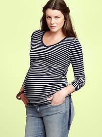 Striped drawstring top