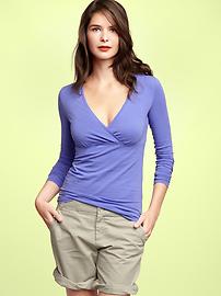 Long-sleeve crossover nursing T