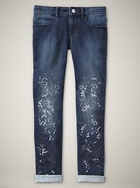 Super skinny sequined jeans (dark wash)