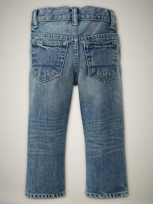 Image number 2 showing, Playdate straight jeans (skull-embroidered light wash)