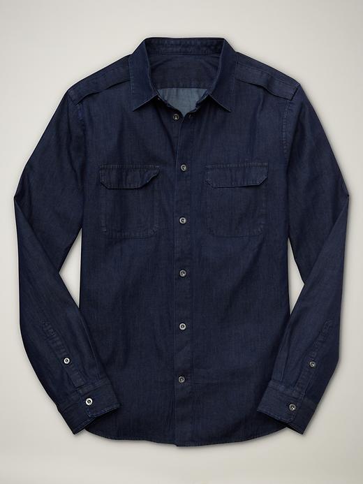 View large product image 1 of 1. 1969 military denim shirt