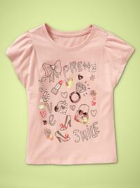 Glitter & pearls graphic T