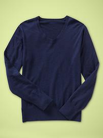 Slub cotton V-neck sweater