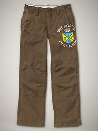 Graphic twill pants